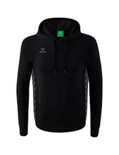 Erima Hooded Sweatshirt Essential Team Hooded Sweat (soft cotton, ribbed cuffs) black/grey Men